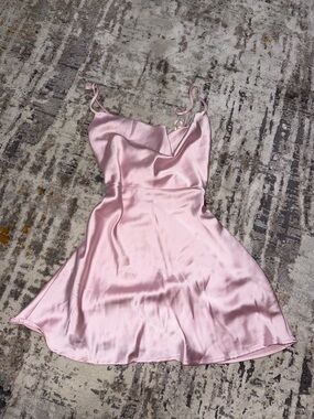 Forever 21 Light Pink Satin Slip Dress with Spaghetti Straps